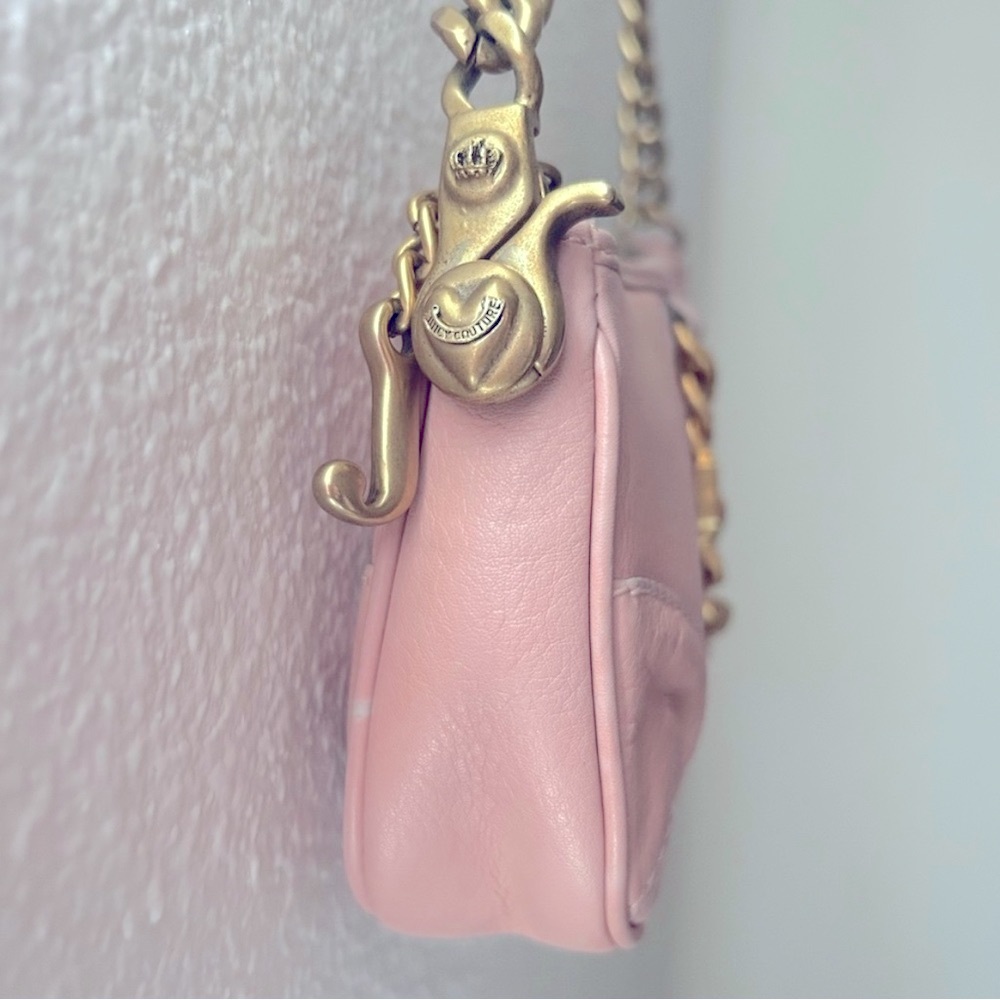 Juicy Couture ✨Pink Leather Baguette Shoulder Bag - Picture 3 of 11